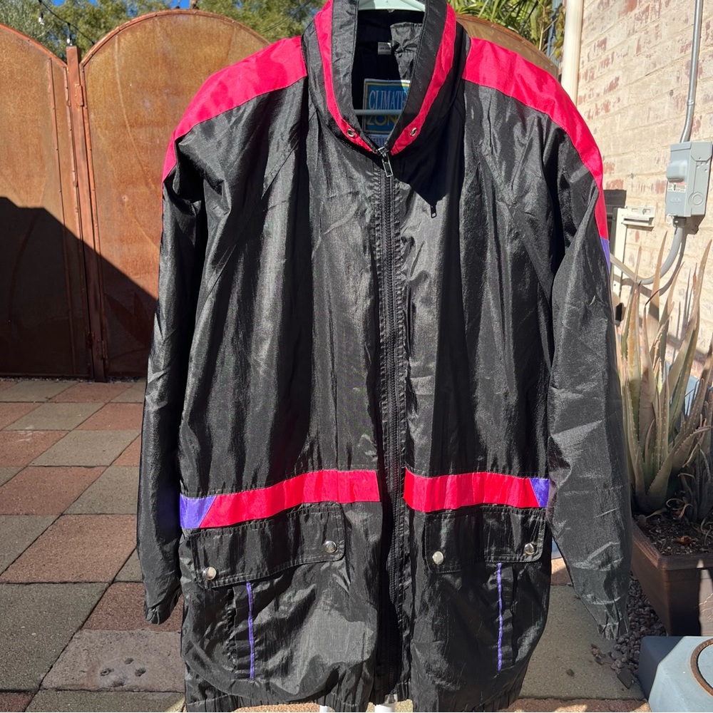 90s Retro Windbreaker by Climate Zone, Size1x - 18W-20W